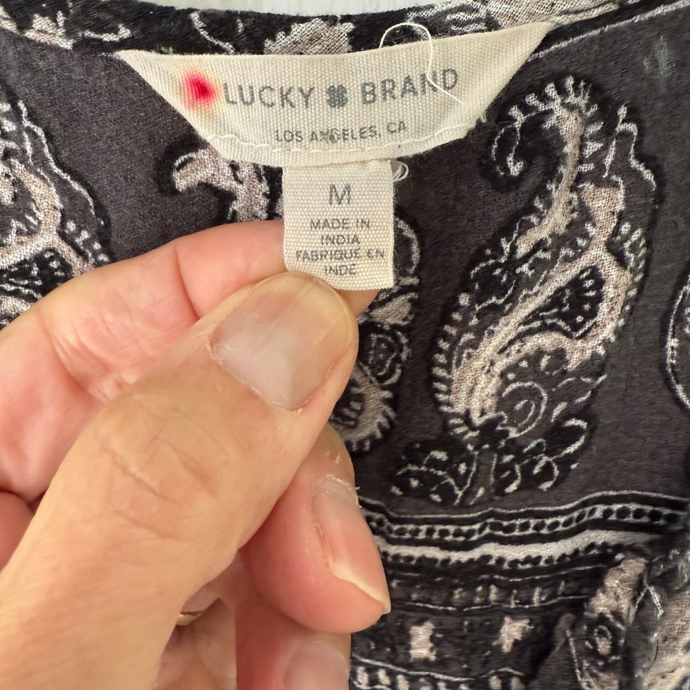 Lucky Brand Womens Floral Sleeveless Midi Dress Medium Paisley Boho Cottagecore - Picture 3 of 16